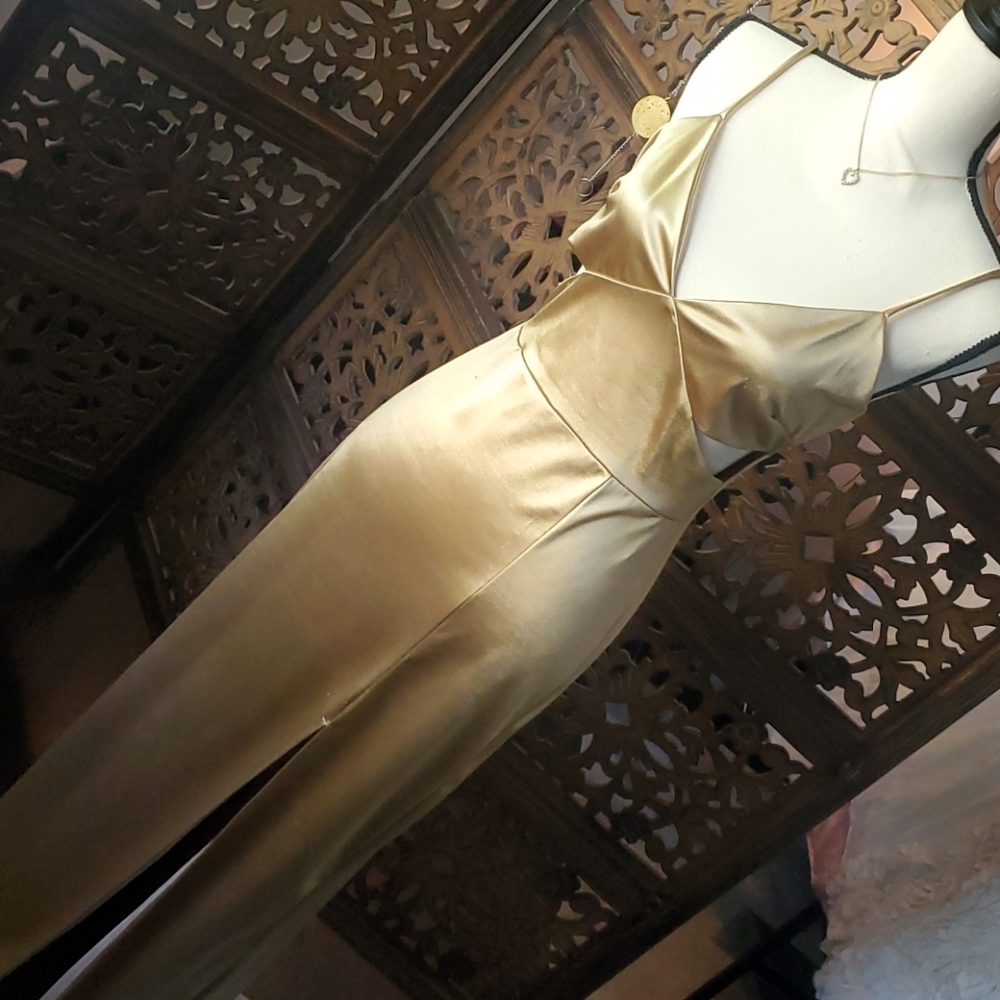 Gold side Cutout Maxi dress